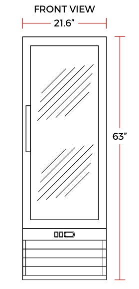 Coldline G10-B 21″ Single Glass Swing Door Merchandiser Refrigerator, Black