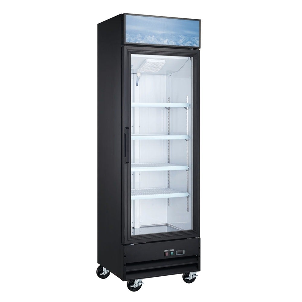 Coldline G12-B 26" Single Glass Swing Door Merchandiser Refrigerator, Black