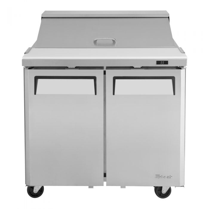 Turbo Air MST-36-N6 2 Solid Door Refrigerated Sandwich Prep Table, 9.5 Cu. Ft.