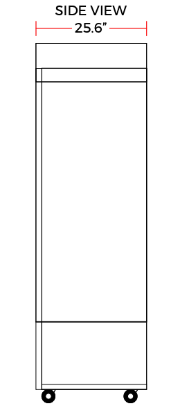 Coldline G12-B 26" Single Glass Swing Door Merchandiser Refrigerator, Black