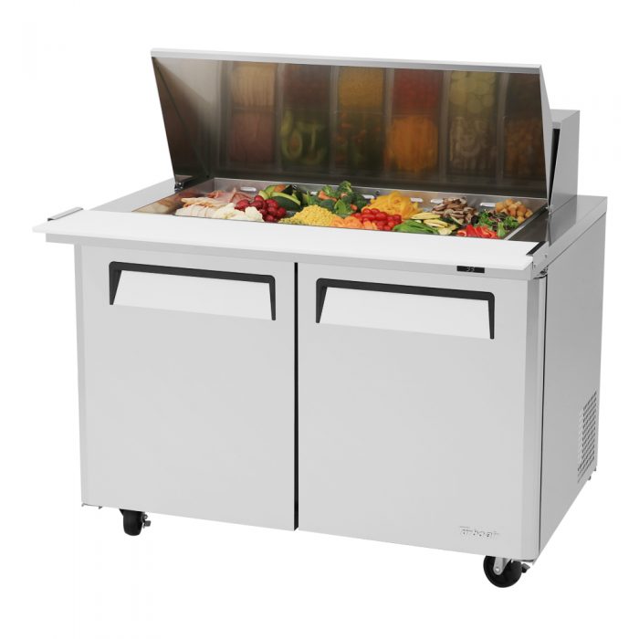 Turbo Air MST-48-18-N 2 Solid Door  Mega Top Refrigerated Sandwich Prep Table, 15 Cu. Ft.