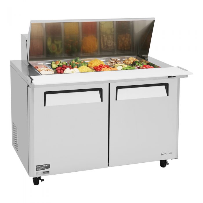 Turbo Air MST-48-18-N 2 Solid Door  Mega Top Refrigerated Sandwich Prep Table, 15 Cu. Ft.