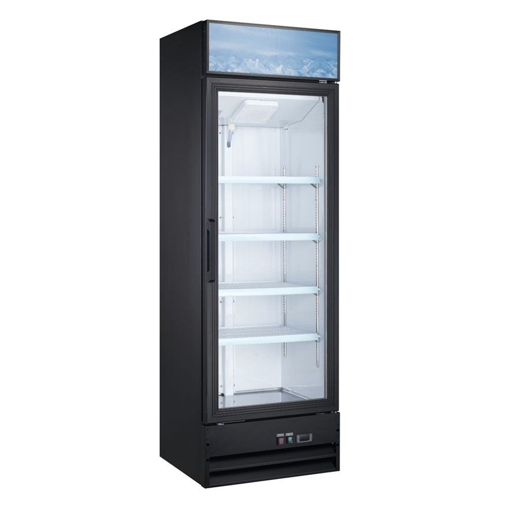 Coldline G15-B 26" Single Glass Swing Door Merchandiser Refrigerator, Black