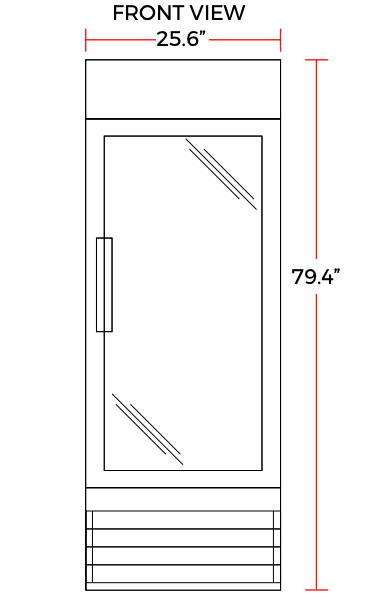 Coldline G15-B 26" Single Glass Swing Door Merchandiser Refrigerator, Black
