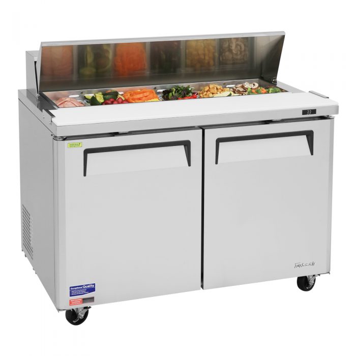 Turbo Air MST-48-N 2 Solid Door Refrigerated Sandwich Prep Table, 12 Cu. Ft.
