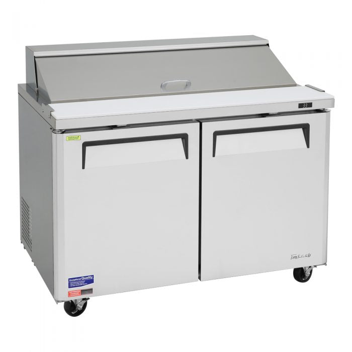 Turbo Air MST-48-N 2 Solid Door Refrigerated Sandwich Prep Table, 12 Cu. Ft.