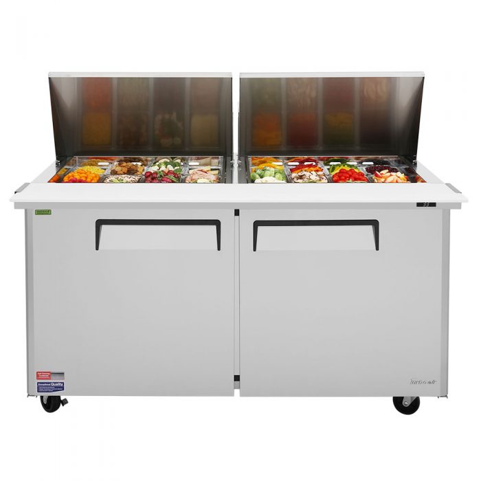 Turbo Air MST-60-24-N 2 Solid Door  Mega Top Refrigerated Sandwich Prep Table, 19 Cu. Ft.