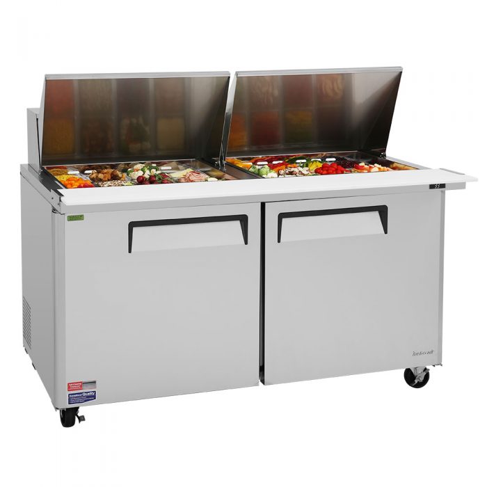 Turbo Air MST-60-24-N 2 Solid Door  Mega Top Refrigerated Sandwich Prep Table, 19 Cu. Ft.