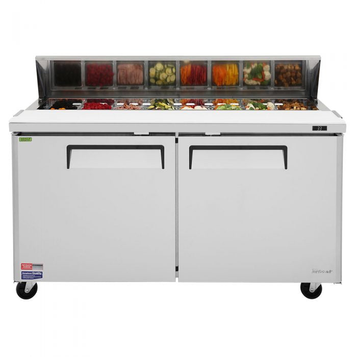 Turbo Air MST-60-N 2 Solid Door Refrigerated Sandwich Prep Table, 16 Cu. Ft.