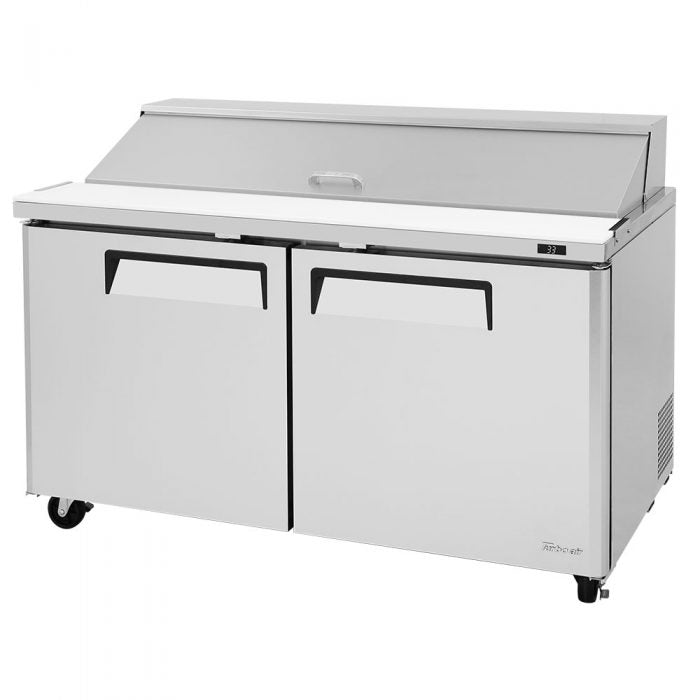 Turbo Air MST-60-N 2 Solid Door Refrigerated Sandwich Prep Table, 16 Cu. Ft.