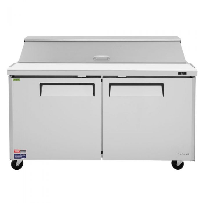 Turbo Air MST-60-N 2 Solid Door Refrigerated Sandwich Prep Table, 16 Cu. Ft.