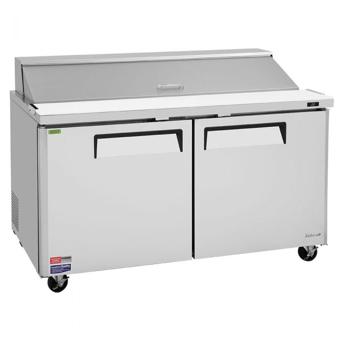 Turbo Air MST-60-N 2 Solid Door Refrigerated Sandwich Prep Table, 16 Cu. Ft.