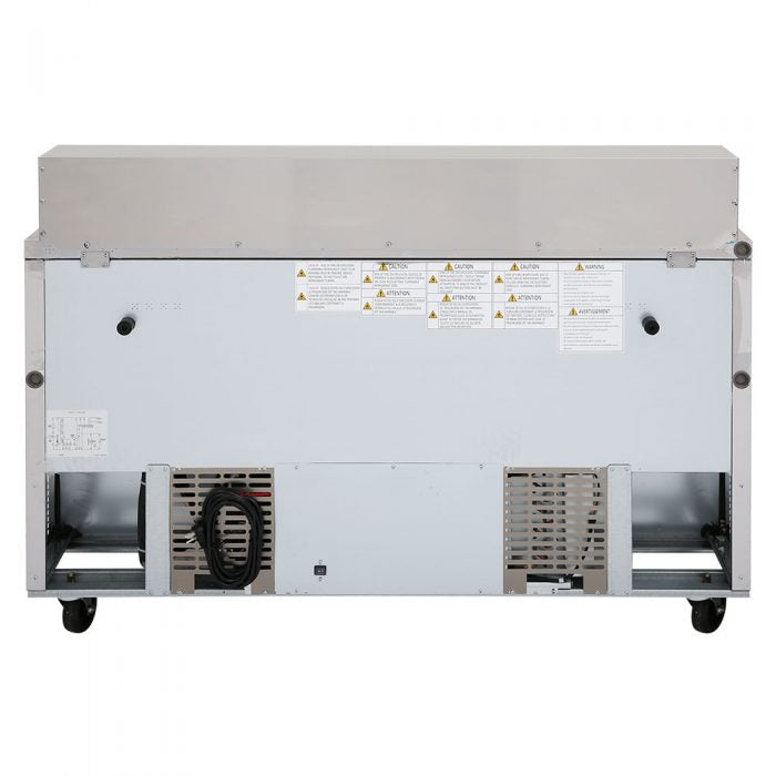 Turbo Air MST-60-N 2 Solid Door Refrigerated Sandwich Prep Table, 16 Cu. Ft.