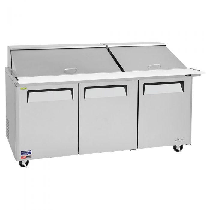 Turbo Air MST-72-30-N 3 Solid Door  Mega Top Refrigerated Sandwich Prep Table, 23 Cu. Ft.