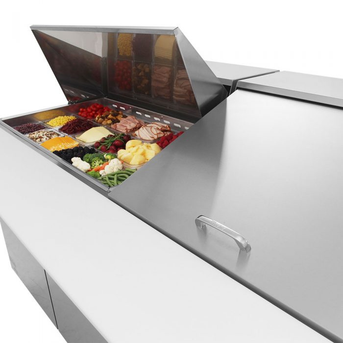 Turbo Air MST-72-30-N 3 Solid Door  Mega Top Refrigerated Sandwich Prep Table, 23 Cu. Ft.