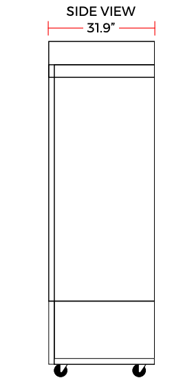 Coldline G28-B 28" Single Glass Door Merchandising Refrigerator, Black