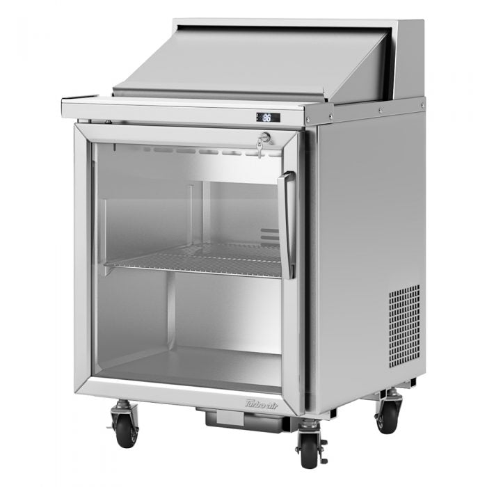 Turbo Air PST-28-G-N 1 Glass Door Refrigerated Sandwich Prep Table, 7 Cu. Ft.