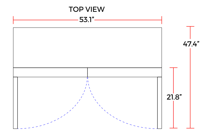 Coldline G53-B 53" Double Glass Swing Door Merchandising Refrigerator, Black