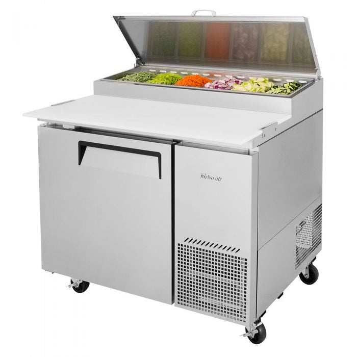Turbo Air TPR-44SD-N 1 Solid Door Refrigerated Pizza Prep Table, 14 Cu. Ft.