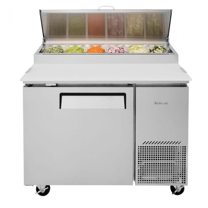 Turbo Air TPR-44SD-N 1 Solid Door Refrigerated Pizza Prep Table, 14 Cu. Ft.