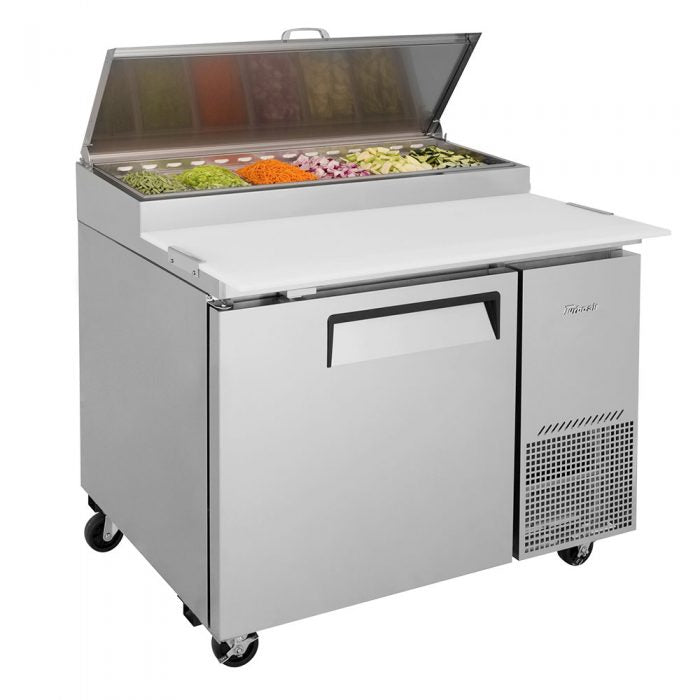 Turbo Air TPR-44SD-N 1 Solid Door Refrigerated Pizza Prep Table, 14 Cu. Ft.