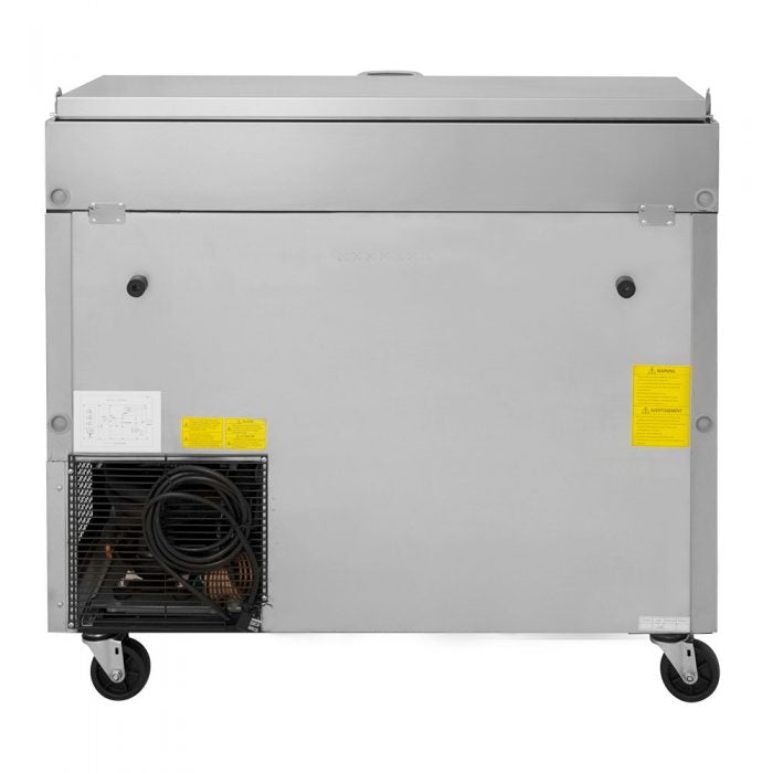 Turbo Air TPR-44SD-N 1 Solid Door Refrigerated Pizza Prep Table, 14 Cu. Ft.