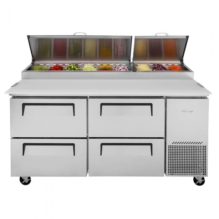 Turbo Air TPR-67SD-D4-N 4 Drawer Refrigerated Pizza Prep Table