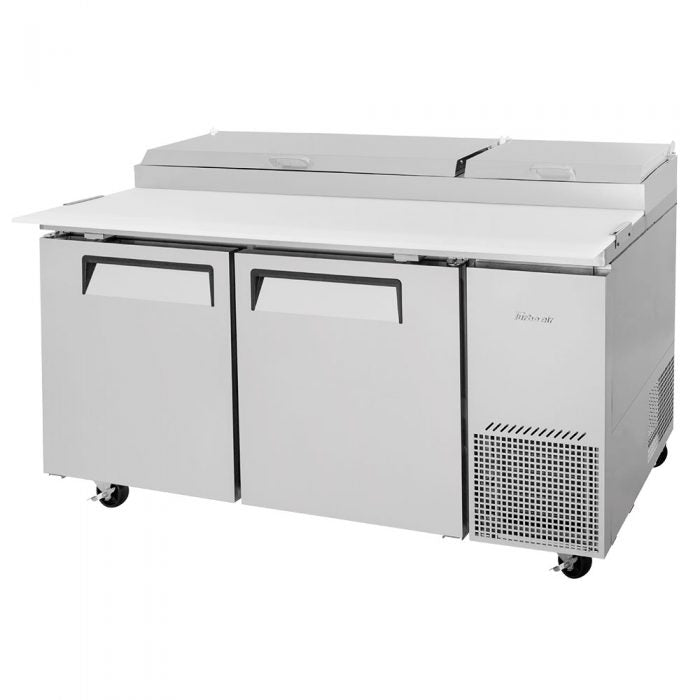 Turbo Air TPR-67SD-N 2 Solid Door Refrigerated Pizza Prep Table, 20 Cu. Ft.