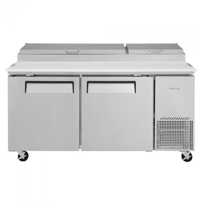 Turbo Air TPR-67SD-N 2 Solid Door Refrigerated Pizza Prep Table, 20 Cu. Ft.