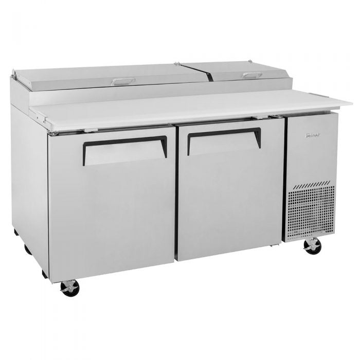 Turbo Air TPR-67SD-N 2 Solid Door Refrigerated Pizza Prep Table, 20 Cu. Ft.
