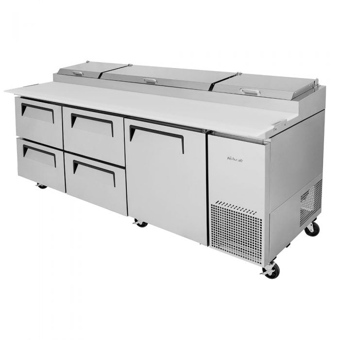 Turbo Air TPR-93SD-D4-N 1 Solid Door and 4 Drawer Refrigerated Pizza Prep Table