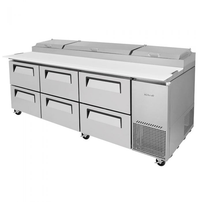 Turbo Air TPR-93SD-D6-N 6 Drawer Refrigerated Pizza Prep Table