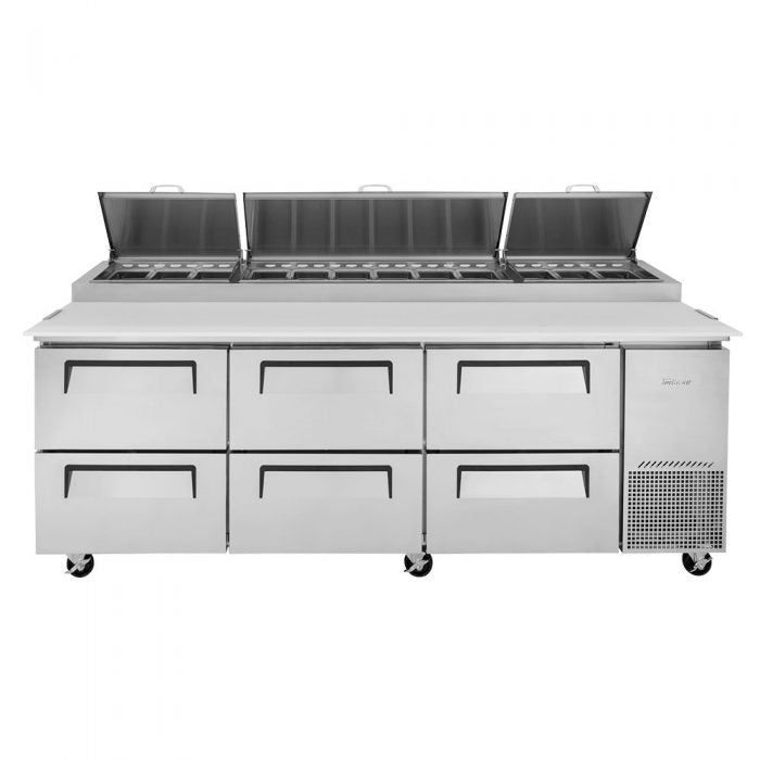 Turbo Air TPR-93SD-D6-N 6 Drawer Refrigerated Pizza Prep Table