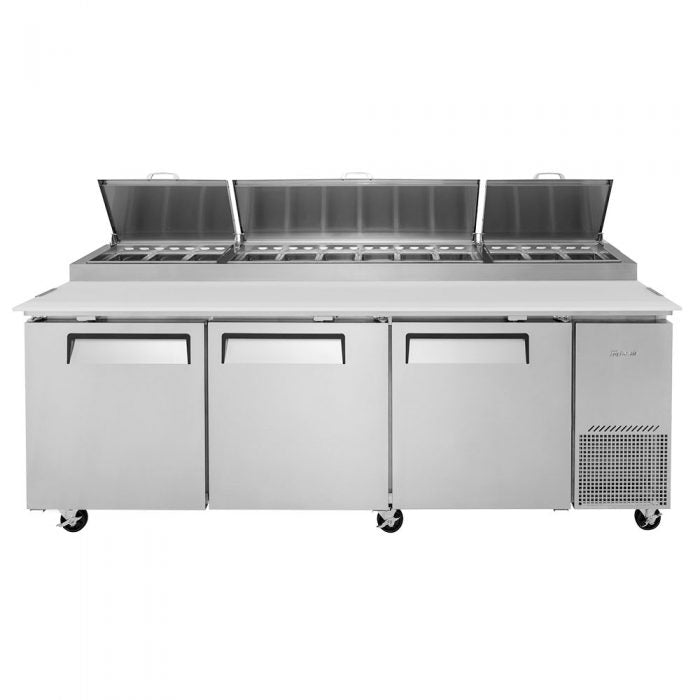 Turbo Air TPR-93SD-N 3 Solid Door Refrigerated Pizza Prep Table, 31 Cu. Ft.