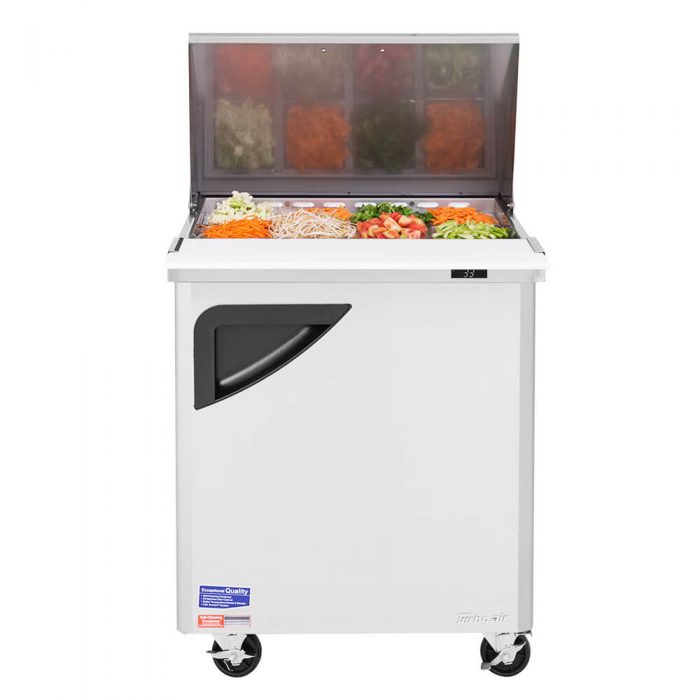 Turbo Air TST-28SD-12-N 1 Solid Door  Mega Top Refrigerated Sandwich Prep Table, 8 Cu. Ft.
