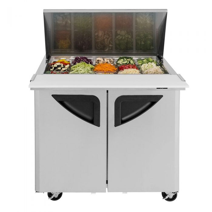 Turbo Air TST-36SD-15-N6 2 Solid Door  Mega Top Refrigerated Sandwich Prep Table, 11 Cu. Ft.
