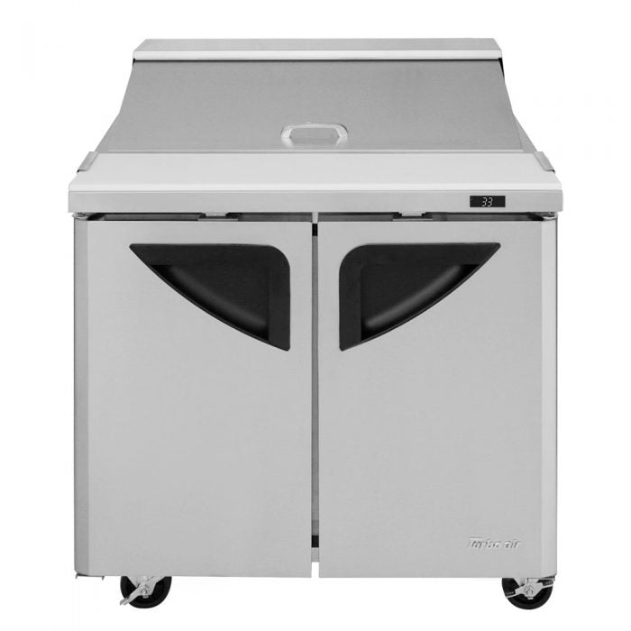 Turbo Air TST-36SD-N6 2 Solid Door Refrigerated Sandwich Prep Table, 9.5 Cu. Ft.