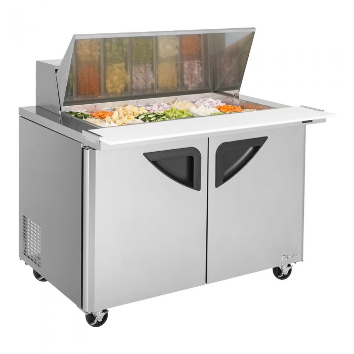 Turbo Air TST-48SD-18-N 2 Solid Door  Mega Top Refrigerated Sandwich Prep Table, 15 Cu. Ft.
