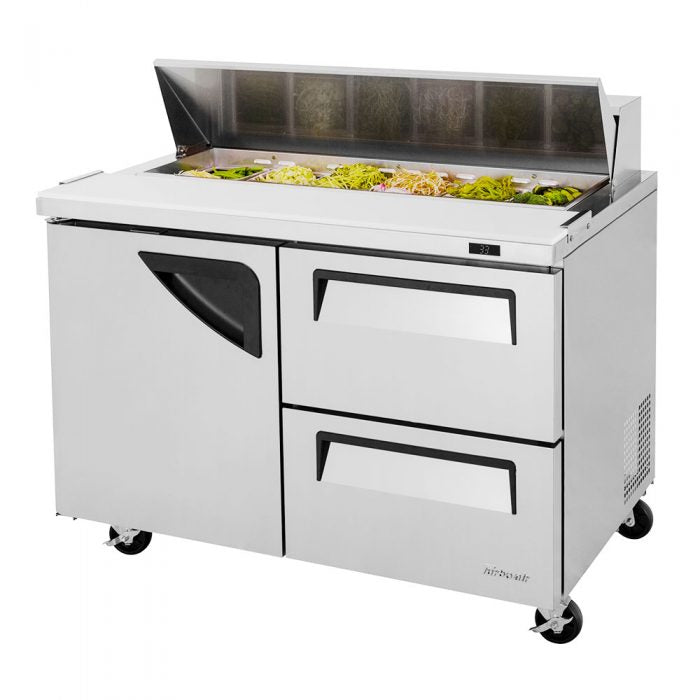 Turbo Air TST-48SD-D2-N 1 Solid Door and 2 Drawer Refrigerated Sandwich Prep Table
