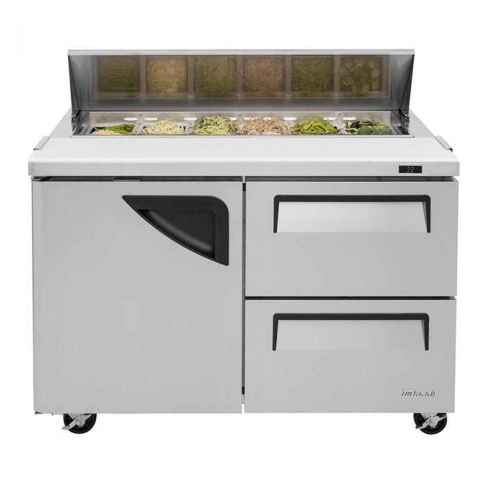 Turbo Air TST-48SD-D2-N 1 Solid Door and 2 Drawer Refrigerated Sandwich Prep Table