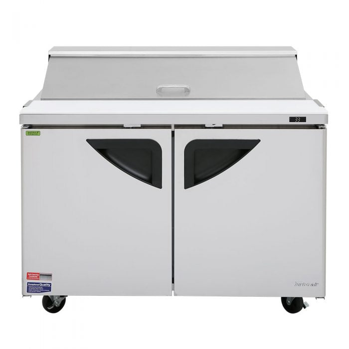 Turbo Air TST-48SD-N 2 Solid Door Refrigerated Sandwich Prep Table, 12 Cu. Ft.