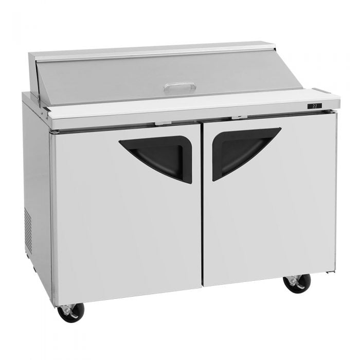Turbo Air TST-48SD-N 2 Solid Door Refrigerated Sandwich Prep Table, 12 Cu. Ft.