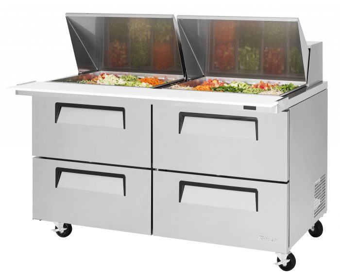 Turbo Air TST-60SD-24-D4-N 4 Drawer Mega Top Refrigerated Sandwich Prep Table, Front Breathing