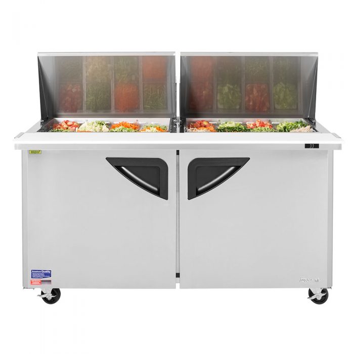 Turbo Air TST-60SD-24-N 2 Solid Door  Mega Top Refrigerated Sandwich Prep Table, 19 Cu. Ft.