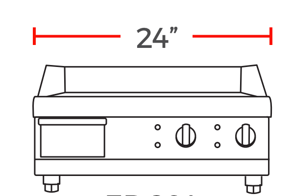 Prepline EGD24 24" Electric Thermostatic Countertop Griddle, 220/240v