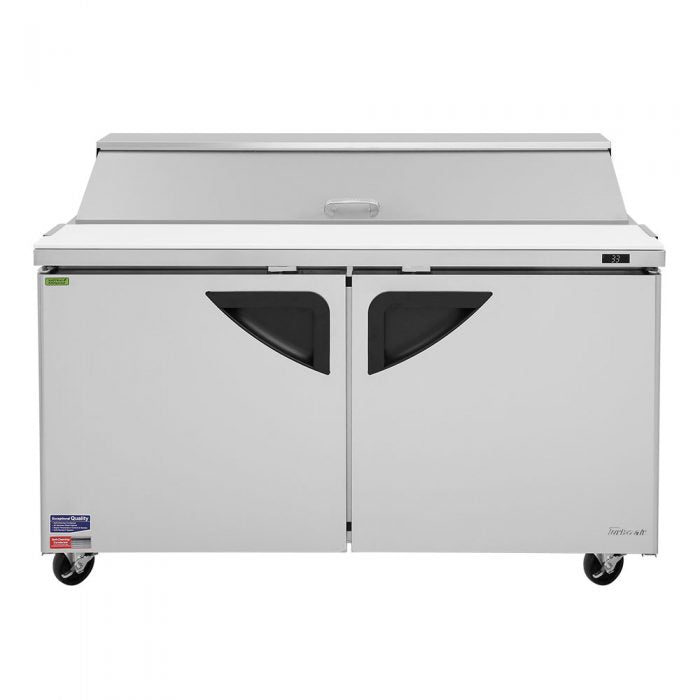 Turbo Air TST-60SD-N 2 Solid Door Refrigerated Sandwich Prep Table, 16 Cu. Ft.