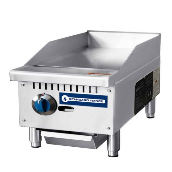 Standard Range SR-G12-M 12" Commercial Countertop 1 Burner Gas Griddle with Manual Control, 30,000 BTU