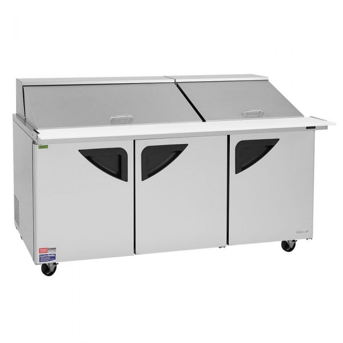Turbo Air TST-72SD-30-N 3 Solid Door  Mega Top Refrigerated Sandwich Prep Table, 23 Cu. Ft.
