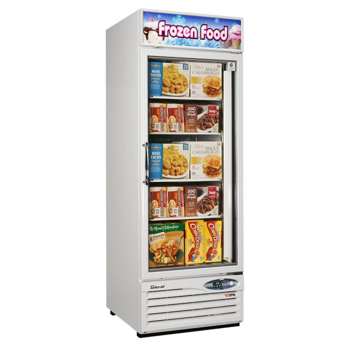 Turbo Air TGF-23F-N 1 Door Swing Glass Merchandiser Freezer, White, 17.7 Cu. Ft.