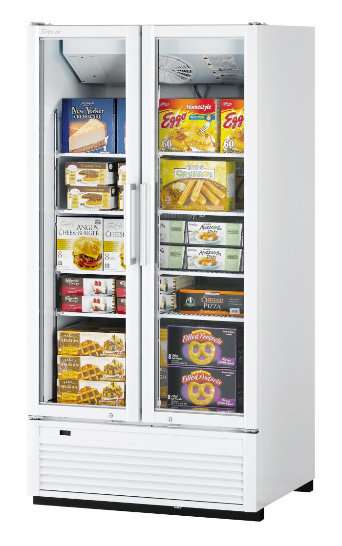 Turbo Air TGF-35SDH-N 2 Door Swing Style Glass Merchandiser Freezer, Full Height, 30.9 Cu. Ft.